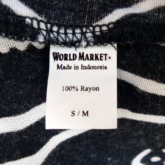 World Market Jumpsuit Corset  S-M Back Black White Tribal Mudprint Style Relaxed - Picture 8 of 8